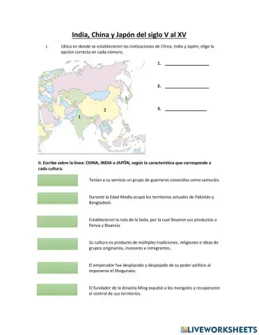 India, China y Japón
