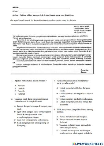 Bahasa melayu pemahaman