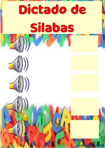 Dictado de las silabas