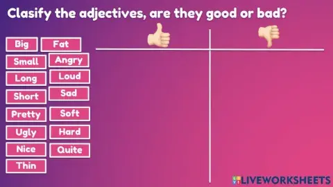Good or bad descriptive adjectives