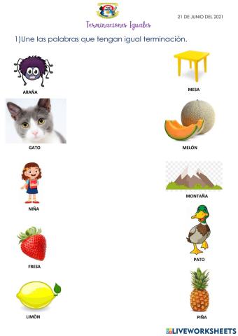 Terminaciones iguales 2do