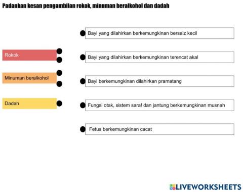 4.5.3 Kesan  pengambilan rokok, minuman beralkohol dan dadah