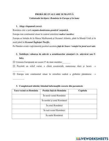 Test de evaluare