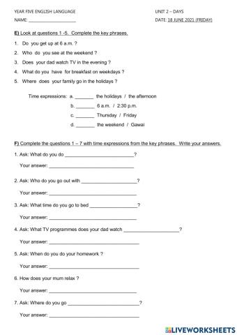 Present simple questions