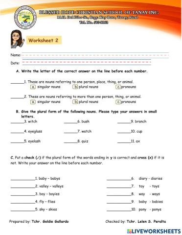 EL1 - Worksheet 1