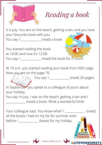 Reading a book - various tenses