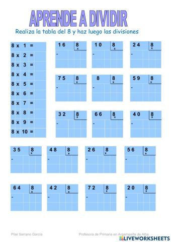 Dividir por 8-Aprende