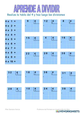 Dividir por 4-Aprende