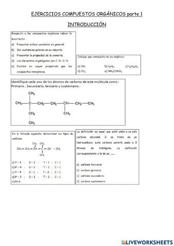 Introducción compuestos orgánicos