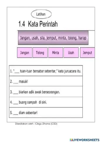 Bahasa Melayu (kata perintah)