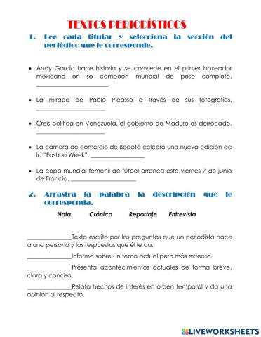Textos periódisticos