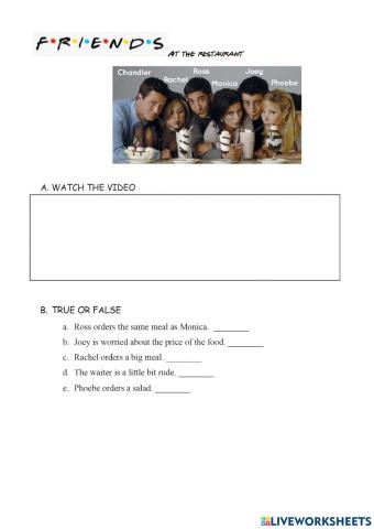 At a restaurant - F.r.i.e.n.d.d