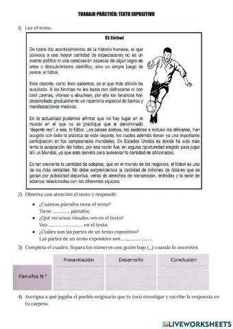 Trabajo Práctico: EL TEXTO EXPOSITIVO