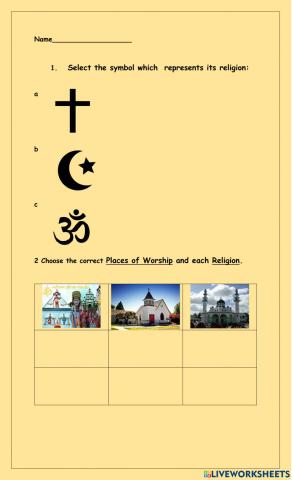 Religious Symbols and Places of Worship Revision