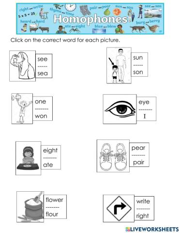 Homophones (6)