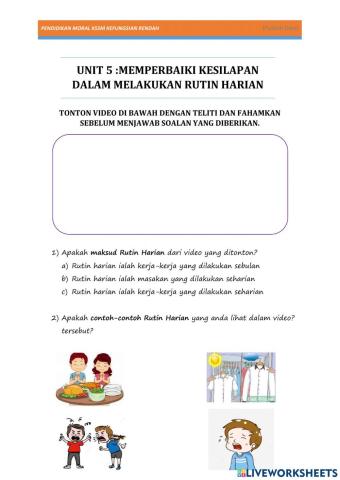 MEMPERBAIKI KESILAPAN DALAM MELAKUKAN RUTIN HARIAN