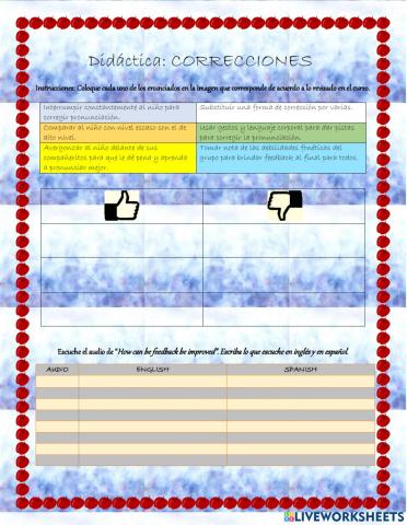 Corrections and Feedback