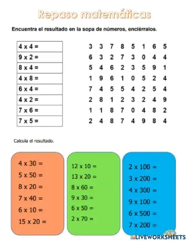 Repaso matemáticas