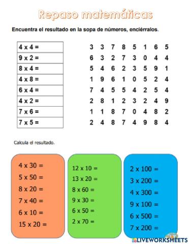Repaso matemáticas