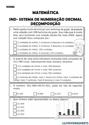 SND Sistema de Numeração Decimal