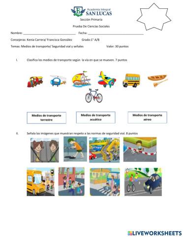 Medios de transporte y Seguridad vial