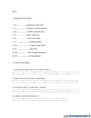 Verbos regulares e irregulares