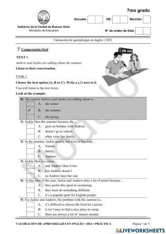 Valoraciones de Ingles 2021