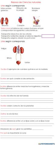 Repaso ciencias naturales