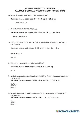 Composicion porcentual