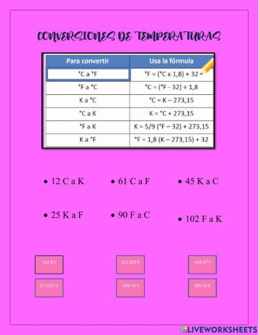 Conversión de temperaturas