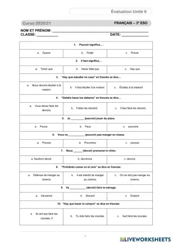 Examen Francés UD06