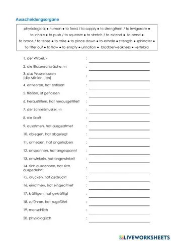 Pflege Wortschatz 05