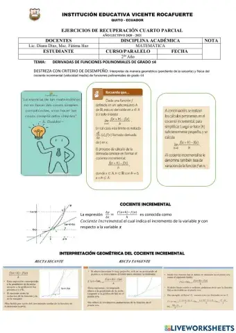 Derivas funciones polinomiales