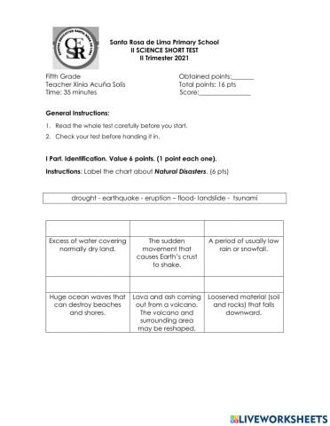 II Short Test 5 Grade II TRi2021