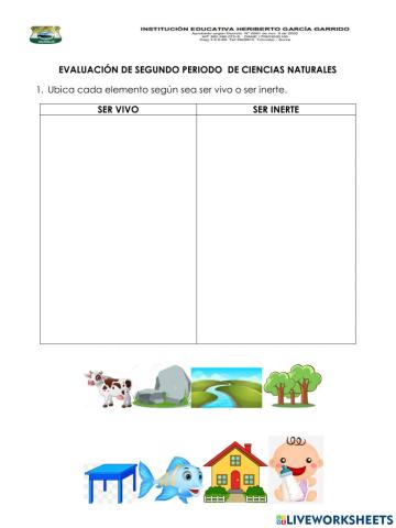 Evaluación de segundo periodo de naturales