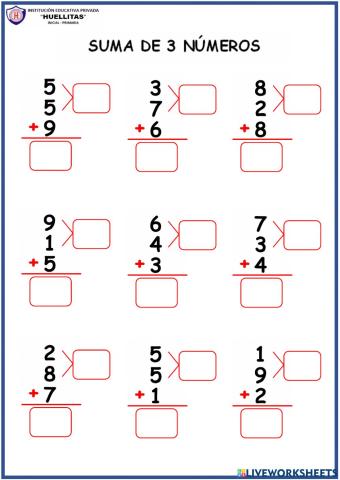 Sumas 3 números