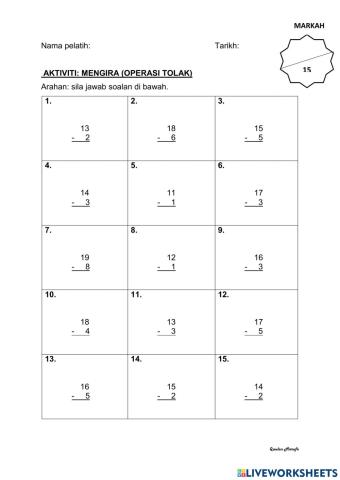 Mengira operasi tolak