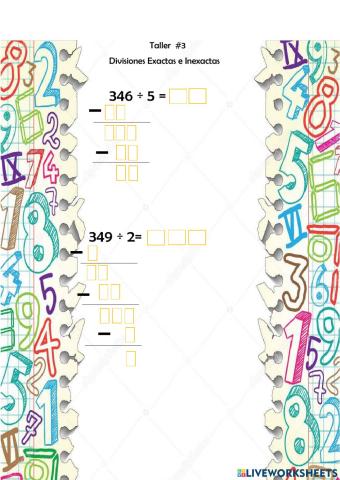 Divisiones exactas e inexactas.