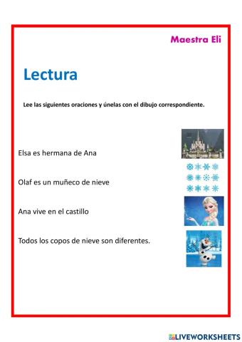 Lectura de oraciones