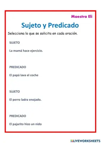 El sujeto y el predicado