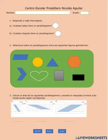 Área de los paralelogramos 5° grado