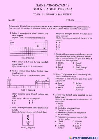 6.1 Pengelasan Unsur