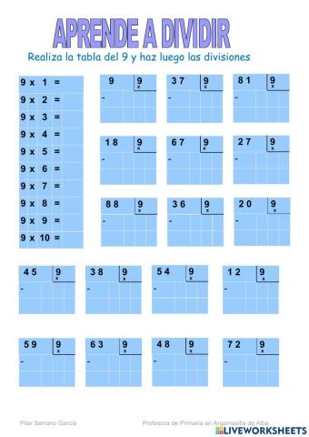 Dividir por 9-Aprende