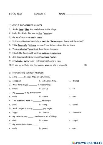 Final test Great Wonders 1