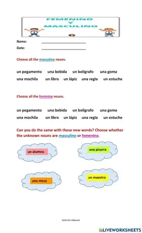 Masculino o femenino? Parte 2