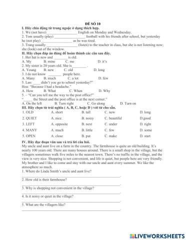 Test 10 (Getting grade 6)