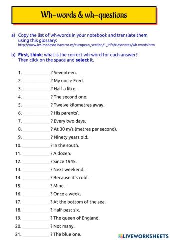 Wh-words and wh-questions