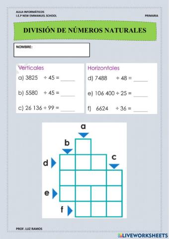 División entre números naturales