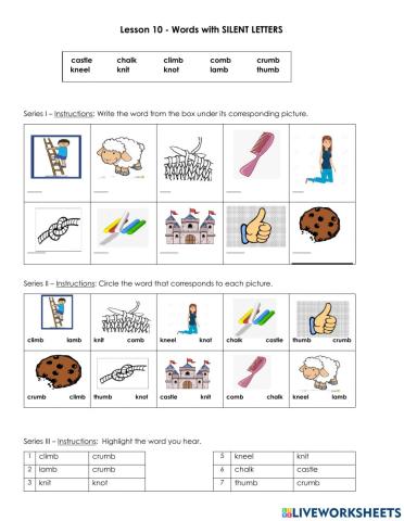 Words with silent letters