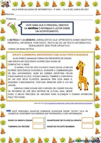 Atividades de Matemática